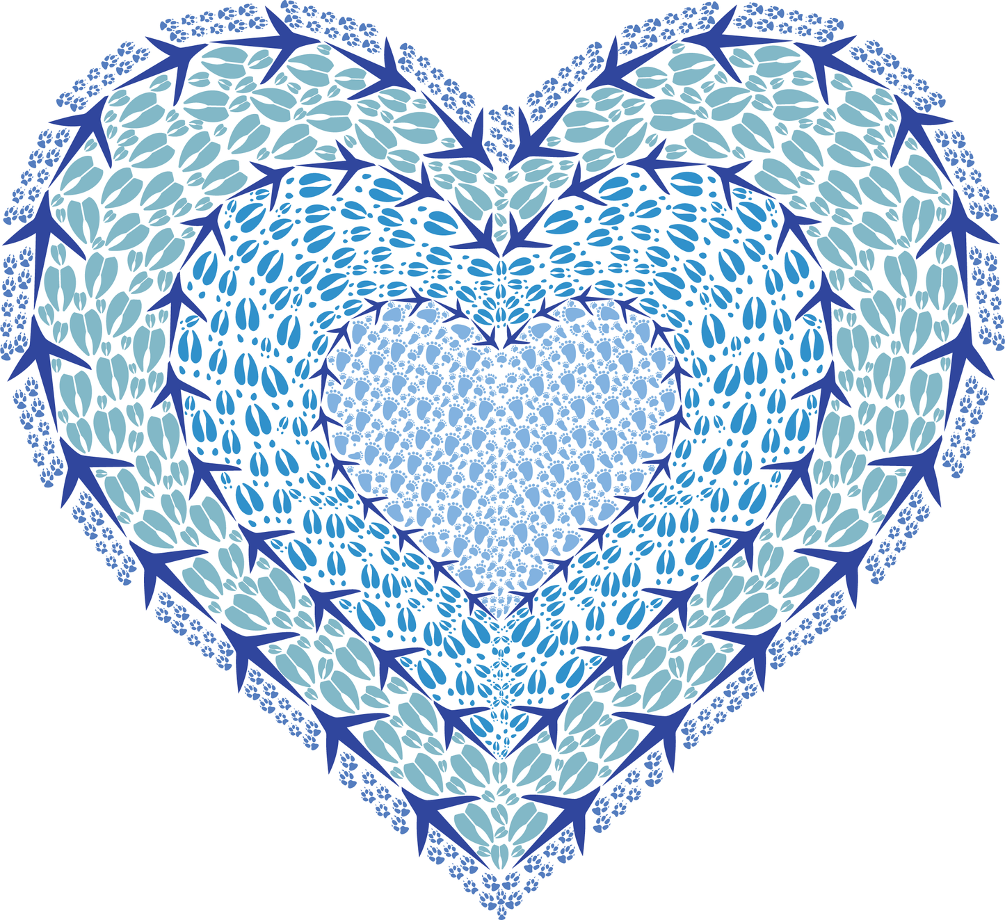 Blue Heart Note Card